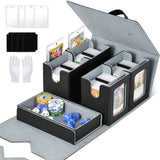 Commander Deck Box for MTG, Trading Card Storage Box Holds 400+ Double-Sleeved Cards, 5 IN 1 Removable Card Case with Dice Tray,