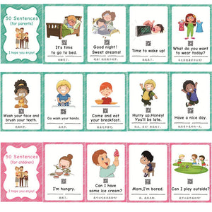 100 Parent-Child Daily Conversation Starters Cards with Picture - Fun Family-Friendly Vivid Question Cards Game for Kids - Learn