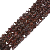 Red Garnet 6mm Gemstone Triangle Faceted Round Loose Beads Strand 15.5 DIY Jewelry Making