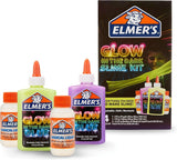Elmer's Glow-in-the-Dark Slime Kit (2062242), Yellow + Purple Glow, 4 Piece Kit