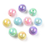 KitBeads 111pcs 20mm Random AB Color Round Acrylic Beads Bubblegum Chunky Beads Opaque Plastic Gumball Loose Beads for Jewelry M