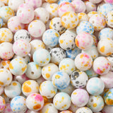 ANCADN 16mm Acrylic Beads 100pcs Print Pen Bead Chunk Bubblegum Beads DIY Beading Hairband Bracelets Necklace Craft for DIY Jewe