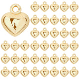 MARFOREVER 40 Pcs Heart Charms for Jewelry Making, 18K Gold Heart Love Charms 3D Heart Shape Dangle Pendants for Mother s Day V