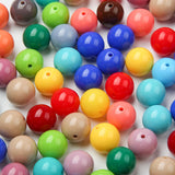 BERMRO 16mm Acrylic Beads Deep Color Round Bead 100pcs Loose Space Beads for DIY Earrings Bracelet Necklace and Any Other Access