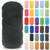 Tshirt Yarn for Crocheting,Black T Shirt Chunky Elastic Fabric Thick T-Shirt Crochet Yarn for Beginners Crocheting Hand Knitting