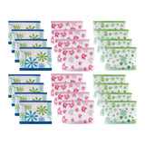 Polen 24 Pcs Button File Folder With 18 Microns Poly Plastic Folder, Button Bag, Hd Printed, Snap Button With Back Fold Sealing 