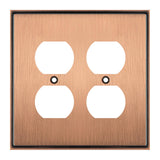 Henne Bery Soft Modern Decorative Wall Plate Switch Plate Outlet Cover (Double Duplex, Antique Copper)