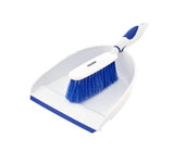 Dustpan and Brush Set, Hand Broom with Ergonomic Grip Handle Rubber Edge for Easy Dirt Pickup, Durable Material Blue Hand Br