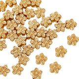 Beebeecraft 50Pcs 0.35 Inch Small Flower Beads 18K Gold Plated Brass Loose Beads 0.5mm Hole Flower Spacer Beads Loose Beads Find