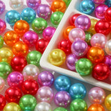 CYEENUT 100pcs Color Pearl Beads 20mm Acrylic Bead Bulk Mixed Color Opaque Beads for Pen Bag Jewelry Making Necklace Bracelet(Pe