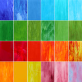 LITMIND 24 Sheets Vibrant Stained Glass Variety Pack - 6 x 4 Inch Tiffany Style Opaque Art Glass for Mosaic & DIY Crafts