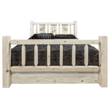 Montana Woodworks Moose Design Storage Laser Engraved Bed In Clear Lacquer Finish (Full: 87 In. L X 60 In. W X 47 In. H (320 Lbs