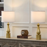 23 Modern Gold Lamps Set of 2 for Bedroom, Minimalist Gold Table Lamps for Living Room Set of 2, Small Gold Table Lamps for Nigh