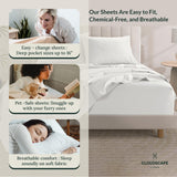 100% Egyptian Cotton Sheets Queen Size Bed Set - 4 Pcs, White Queen Sheet Set | 1000 Thread Count Egyptian Cotton Sheets Queen |