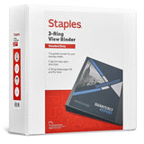 Staples 3-Ring Binder, 3 Inch D-Ring Organizer for Home, Office, School, Holds up to 600-Sheets, White