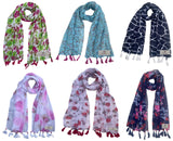 Fusfus WomenS Printed Chiffon Scarves And Stoles, Free Size(Multicolour, Fs2421) Pack Of 6 (Multicolor1)