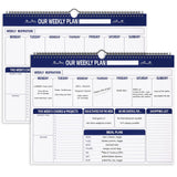 Fulmoon 2 Pcs 52 Sheets Weekly Planner 13 x 17'' Family Planner Spiral Weekly Calendar Habit Tracker Calendar Family Meal for Wa