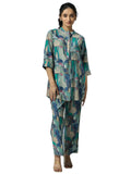 Libas Womens Printed Silk Blend Co-Ord Set For Women