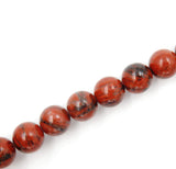 Malahill Gemstone Beads for Jewelry Making, Sold per Bag 5 Strands Inside, Red Stripe Jasper 6mm