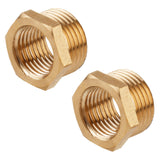 lasuroa 18pcs 1/4 Inch to 1/8 Inch NPT Female Reducer Hex Bushing, Brass Reducer Hex Bushing Heavy Duty Threaded Pipe Fitting Ad