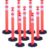 9-Pack Traffic Delineator Cones - 42High with Reflective Bands & Heavy Duty Rubber Base - Orange Traffic Safety Cones for Co
