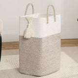 Tall Laundry Hamper Sorters Big Laundry Basket With Handles,Woven Cotton Rope, Versatile Storage for Dirty Clothes,Baby Toys,and