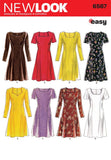 New Look Sewing Pattern 6567 Misses Dresses, Size A (6810121416)