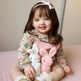 Wamdoll 28Inches Long Brown Hair Lifelike Reborn Princess Girl Dolls That Look Real and Feel Real, Realistic Newborn Toddler Col