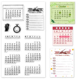 Mixed Calender Planner Week Month Clear Stamps for Card Making Decoration DIY Scrapbooking, Schedule Silicone Transparent Seal S
