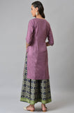 W For Woman Women Polyester Purple Shantung Mukaish Printed Kurta_22Auw18294-119276_3Xl