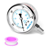 MEANLIN MEASURE 0~400Psi Liquid Filled Pressure Gauge Stainless Steel with 316 Stainless Steel Joint 1/4 NPT 2.5 FACE DIAL for A