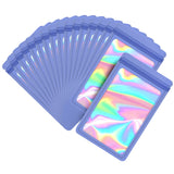 EONJOE 100-pack 6 6 inch mylar bags with clear window holographic resealable sealable packaging zip bag for small bussiness jew