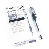 Pentel Arts Hybrid Technica 0.4 mm Pen, Ultra Fine Point, Black Ink, Box of 12 (KN104A)