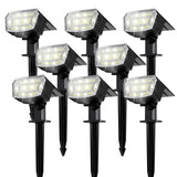 TECKNET Spot Lights Outdoor with 59 LED, 8 Pack Solar Lights Waterproof IP65, Auto On/Off Solar Spot Lights Outdoor, 3 Lighting 