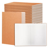 24 Pack Blank Kraft Notebooks, 8.3x5.5 Inches A5 Small Journals Bulk Blank Notebooks 80 GSM Unlined with 60 Pages A5 Subject Not