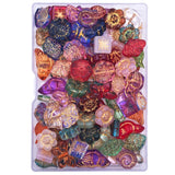 INSPIRELLE 100pcs Crystal Glass Beads Gold Tracing for Jewelry Bracelet Necklace Making Multi Shapes