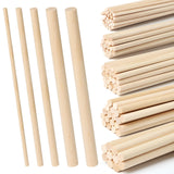 HAPY SHOP 100 Pieces Wooden Dowel Rods Assorted Sizes Wooden Dowels 1/8, 3/16, 1/4, 5/16, 3/8 x 6 Inch Wood Craft Dowel Rods for