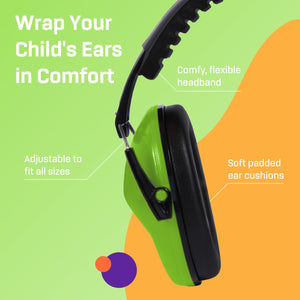 Vanderfields Kids Ear Protection - Age 3-16 - 26dB - Noise Canceling Headphones Kids - Ear Muffs for Kids - Noise Cancelling