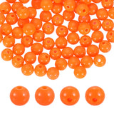 HARFINGTON 100pcs Orange Acrylic Round Beads 8mm Dia 1.9mm Hole Plastic Resin Smooth Balls Loose Bead for Jewelry Making Bracele