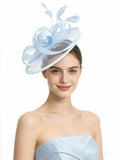Saferin Vintage Fascinator Hat WomenS Bridal Headpiece With Headband & Hair Clip For Tea Party, Sz1Light Blue, Medium