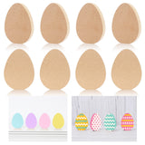 Whaline 8Pcs Easter Wooden Cutouts 4.7 Inch Unfinished Easter Egg Shaped Table Wooden Signs Craft and Wood Slice Tabletop Center