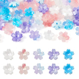 Craftdady 50Pcs Sakura Resin Flower Spacer Bead Caps 5 Colors Cherry Blossom Floral Charms Cute Plant Bead End Caps for Women DI