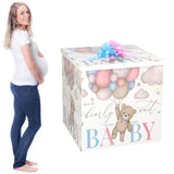 AmazingSpark 28in Jumbo Gender Reveal Gift Box Kit with Oversized Box Giant Pull Bows for Gender Reveal Baby Shower Birthday Par