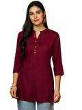 Libas Women's Viscose Rayon Straight Kurtis (29289I_Maroon