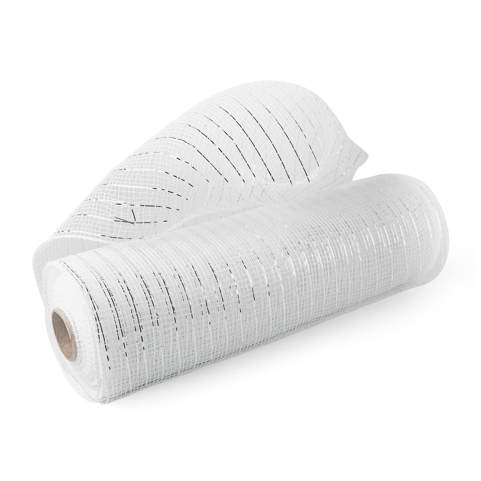 1 Roll Deco Mesh Ribbon 10 inch x 30 feet, Metallic Poly Mesh Roll for Holiday Decorating DIY Door Wreath Supplies Christmas Tre