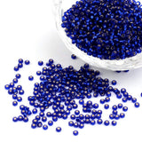 Craftdady 12/0 Trasparent Round Glass Seed Beads 2mm Silver Lined Tiny Loose Pony Spacer Beads MidnightBlue About 3300Pcs for Je