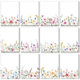 Chiisong 12 Pads Wildflower Sticky Notes Flower Sticky Notes 3 x 4 Inches Floral Notepad Cute Summer Adhesive Memo Reminder Flor