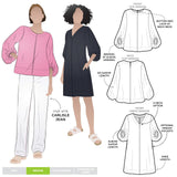 Style Arc Sewing Pattern Zalia Woven Top and Dress (Sizes 0416)