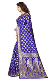 Sugathari Womens Art Silk Royal Blue Kanchipuram Saree (San Pari 72 R Blue)