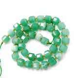 Malahill Wholesale Natural Faceted Stone Beads for Jewelry Making Sold per Bag 5 Strands Inside Cube Green Aventurine 8mm